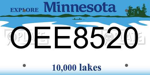 OEE8520 Minnesota License Plate