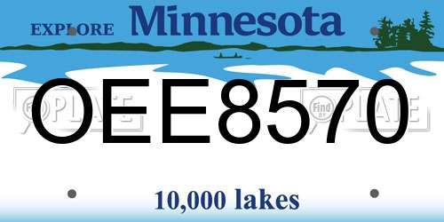 OEE8570 Minnesota License Plate