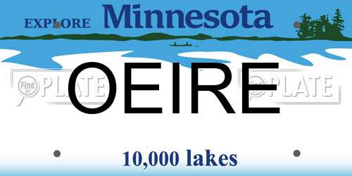 OEIRE Minnesota License Plate