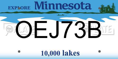 OEJ73B Minnesota License Plate