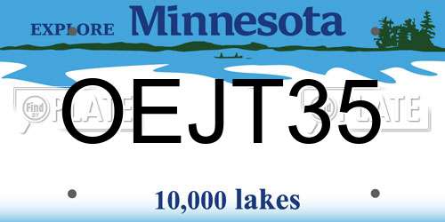 OEJT35 Minnesota License Plate