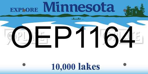 OEP1164 Minnesota License Plate