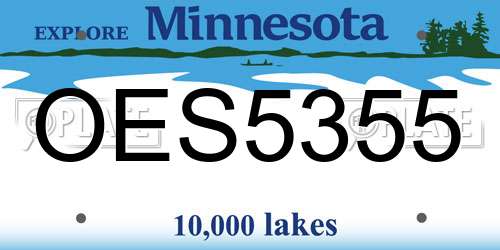 OES5355 Minnesota License Plate