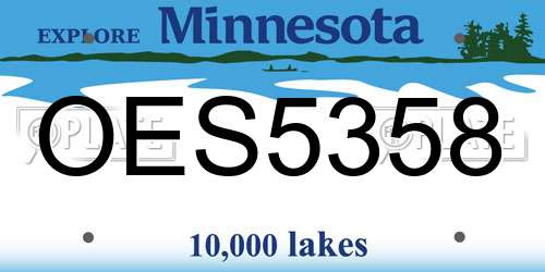 OES5358 Minnesota License Plate
