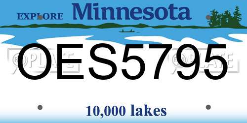 OES5795 Minnesota License Plate