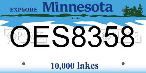 OES8358 Minnesota License Plate
