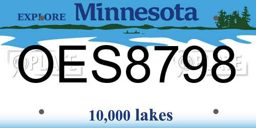 OES8798 Minnesota License Plate