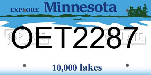 OET2287 Minnesota License Plate