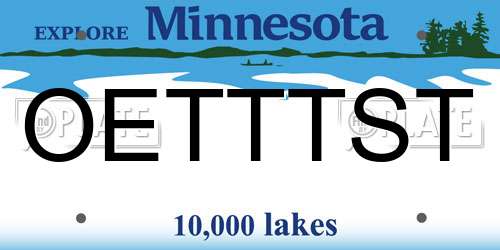 OETTTST Minnesota License Plate