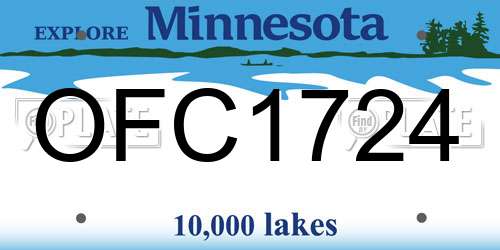 OFC1724 Minnesota License Plate
