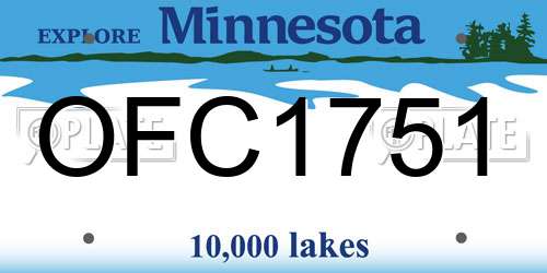 OFC1751 Minnesota License Plate