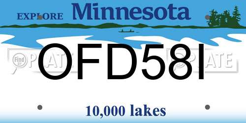 OFD58I Minnesota License Plate