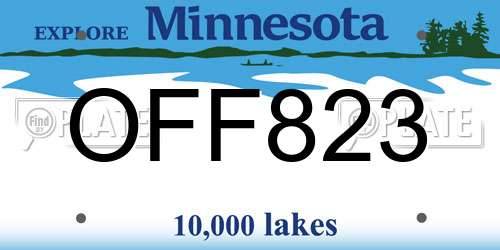 OFF823 Minnesota License Plate