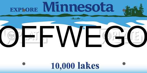 OFFWEGO Minnesota License Plate