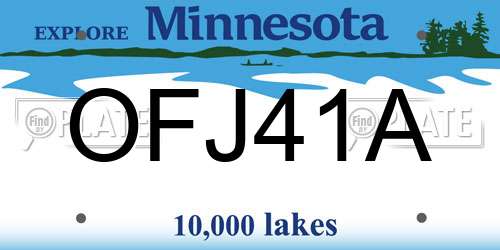 OFJ41A Minnesota License Plate