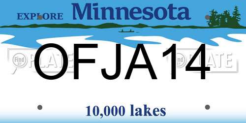 OFJA14 Minnesota License Plate
