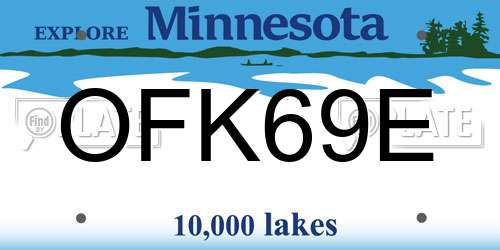 OFK69E Minnesota License Plate