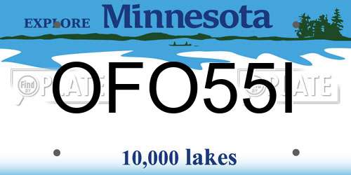 OFO55I Minnesota License Plate