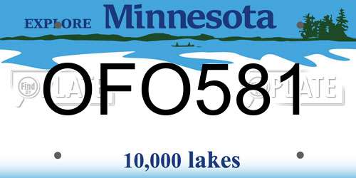 OFO581 Minnesota License Plate