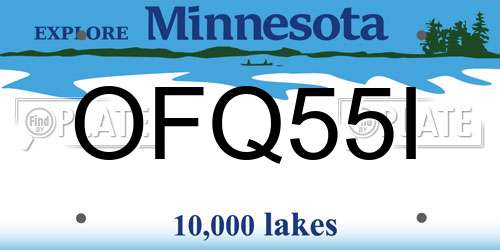 OFQ55I Minnesota License Plate