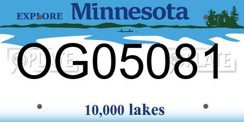 OG05081 Minnesota License Plate