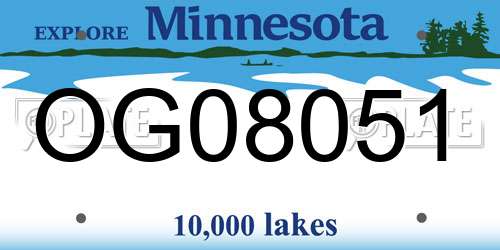 OG08051 Minnesota License Plate