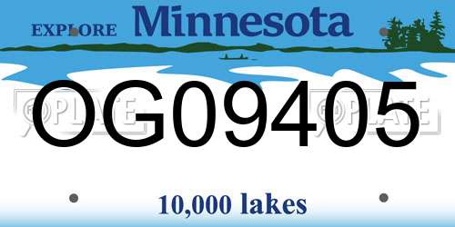OG09405 Minnesota License Plate
