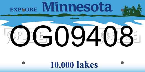 OG09408 Minnesota License Plate