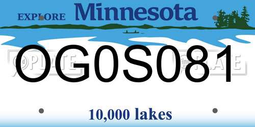 OG0S081 Minnesota License Plate