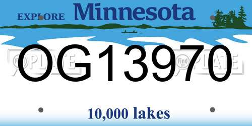 OG13970 Minnesota License Plate