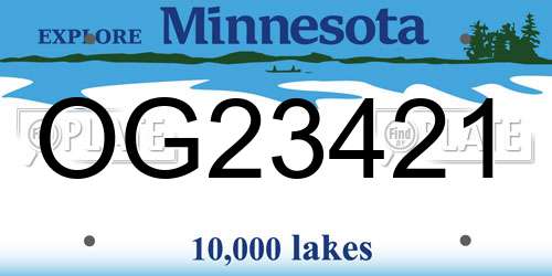 OG23421 Minnesota License Plate