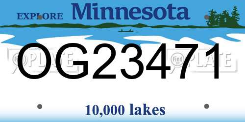OG23471 Minnesota License Plate