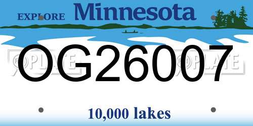 OG26007 Minnesota License Plate