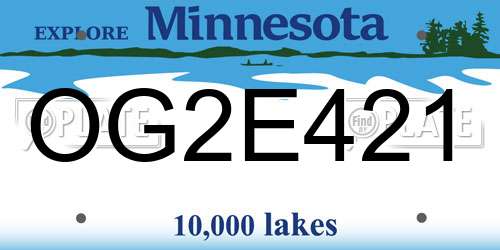 OG2E421 Minnesota License Plate