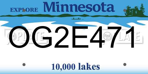 OG2E471 Minnesota License Plate