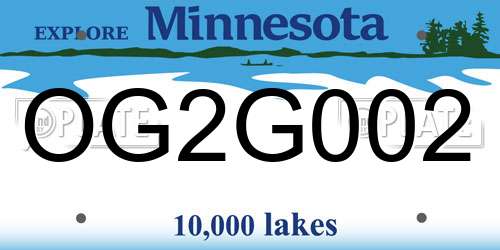 OG2G002 Minnesota License Plate