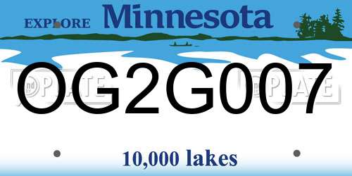 OG2G007 Minnesota License Plate