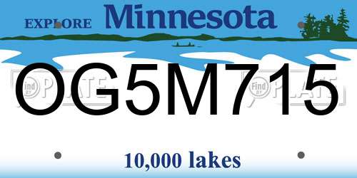 OG5M715 Minnesota License Plate