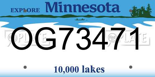 OG73471 Minnesota License Plate