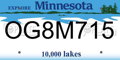 OG8M715 Minnesota License Plate