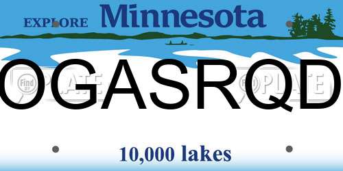 OGASRQD Minnesota License Plate