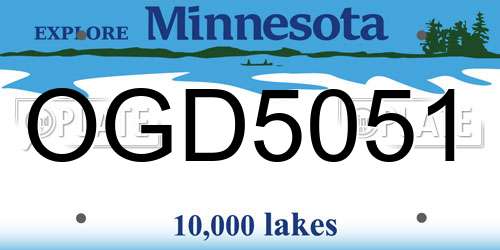 OGD5051 Minnesota License Plate