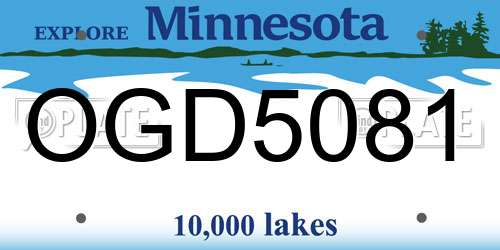 OGD5081 Minnesota License Plate