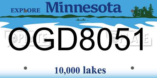 OGD8051 Minnesota License Plate