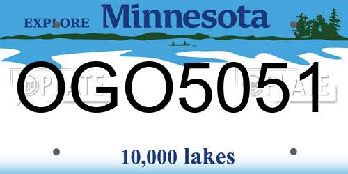 OGO5051 Minnesota License Plate