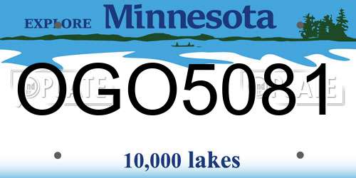 OGO5081 Minnesota License Plate