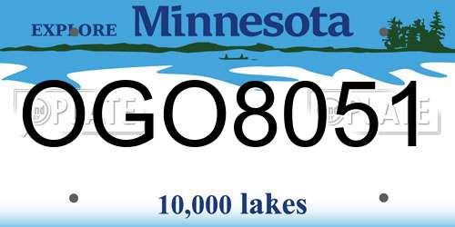 OGO8051 Minnesota License Plate