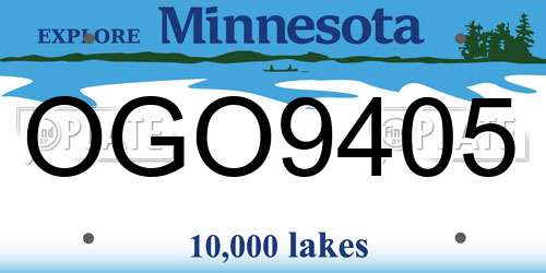 OGO9405 Minnesota License Plate