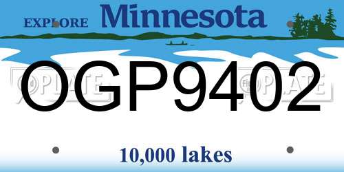 OGP9402 Minnesota License Plate