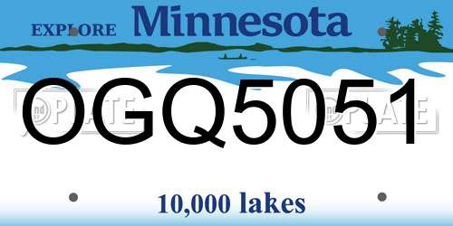 OGQ5051 Minnesota License Plate